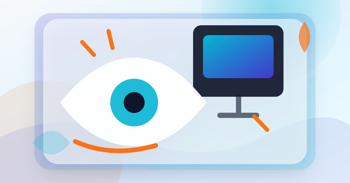 Illustration of screen time reducing blinking and worsening evaporative dry eye symptoms