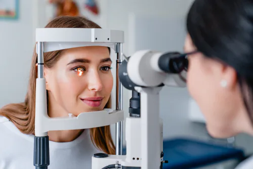 Eye doctor at Abdalla Eye Clinic conducting a comprehensive eye examination in Alexandria
